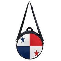 Sac à main rond en cuir PU avec drapeau national du Panama, sac à dos convertible pour femme avec bandoulière réglable