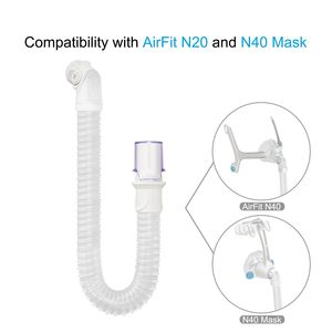 Coude et tube court de remplacement pour Resmed AirFit N20 et <span class=keywords><strong>Airtouch</strong></span> N20 - Réduit le bruit - Sans fuite - Product Image 5