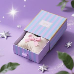 Boîte d'emballage de coussin pour bébé élégante, écologique, en carton rigide biodégradable, avec lamination mate et éponge - Product Image 1