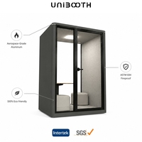 UNIBOOTH Cabine de réunion insonorisée de qualité supérieure en alliage d'aluminium durable pour immeuble de bureaux, moderne et modulaire