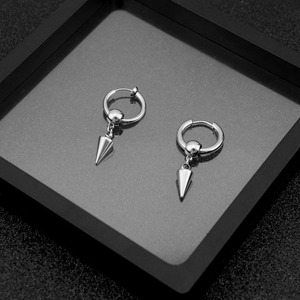 Boucles d'oreilles pendantes géométriques au design de niche populaire, style luxe léger et simple, unisexe, en acier inoxydable, bijoux tendance - Product Image 2