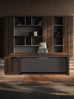 Silla de Oficina para Jefe, Combinación Moderna de Lujo, Escritorio Modular de MDF de Alta Gama con Cajón para Archivos, para Supervisor/Gerente