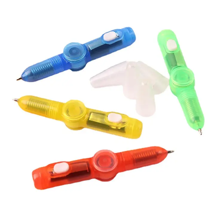 Nuoxin yenilik Led ışıklı kalem özel Logo promosyon hediyeler Spinner Gyro dekompresyon tükenmez kalem