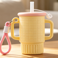 Nuevo Vaso de Silicona 2026 con Pajita de Aprendizaje, Funda Protectora y Cordón, 250ml, Reutilizable, Seguro para Agua Hirviendo, Diseño para Beber Directo