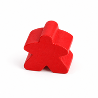 Jeton de jeu de société en bois rouge, pièce unique, modèle NX-043, personnalisation prise en charge