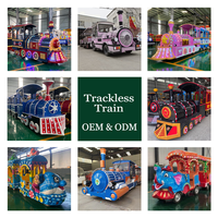 Train électrique sans rails à prix compétitif, 4 wagons sans rails, pour sites touristiques et stations balnéaires