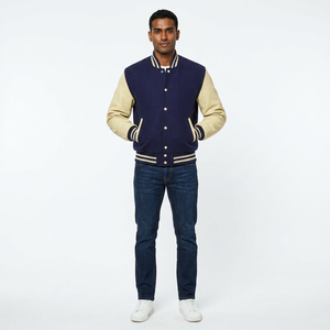 Casual Varsity Warm Letterman Style <b>Jacket</b> Perfect <b>For</b> Outdoor And Fashionable College <b>Baseball</b> <b>Jacket</b> <b>For</b> <b>Men</b> Warm Winter - Product Image 1