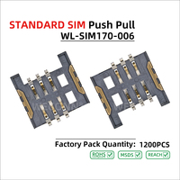 WECONN WL-SIM170-006 Prise de carte SIM SMT Push-Pull 6PIN+0 1.70mm Résistante aux hautes températures Certifiée ISO 9001/IATF 16949