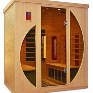 Vente directe d'usine, sauna infrarouge en bois massif de type hemlock avec panneau de commande informatique pour 3 à 4 personnes, utilisation en intérieur - Product Image 1