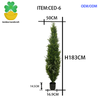 Widerstandsfähiger Künstlicher Seiden-Olivenbaum, Ficusbaum, Kugelbaum, Kiefernbonsai, Zeder, Buchsbaumspirale für Innen- und Außenbereiche aus Kunststoff
