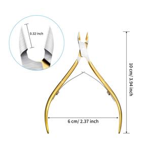 Ensemble de coupe-ongles en acier inoxydable, 3 pièces, coupe-cuticules à mâchoires larges, ciseaux de manucure et pédicure dorés - Product Image 2