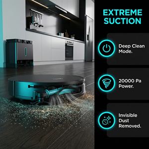 Robot Aspirador y Fregador 3 en 1 con Succión de Potencia de 20000Pa, Limpieza en Húmedo y Seco, Estación Base Inteligente - Product Image 2