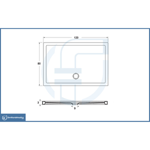 Plato de Ducha Rectangular Moderno de 80x120x3cm, Diseño Cuadrado Acrílico con Acabado de Mármol para Baño o Hotel - Product Image 2