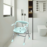 Chaise de douche pliable brevetée avec petit dossier, légère et peu encombrante