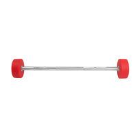 Barre de musculation droite VANBO en uréthane avec logo personnalisé, poignée moletée, poids de 10 à 55 kg, idéale pour l'entraînement en salle de sport