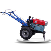 Mesin Diesel berpendingin air 8HP, 2WD kecil dua roda traktor berjalan dengan penyuling Putar & roda gigi penggerak Flip