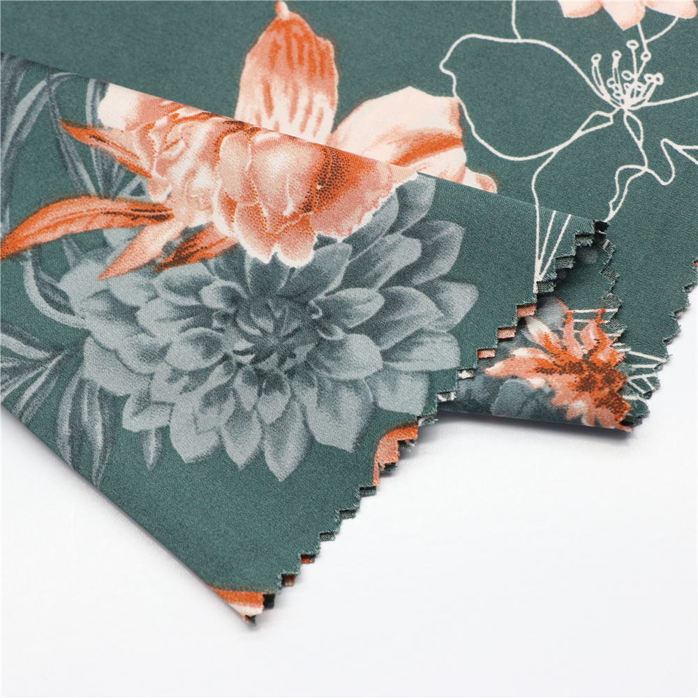 Ткань из полиэстера 50D, Высококачественная эластичная атласная ткань для платьев с цифровым принтом на заказ