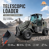 Chargeur télescopique LOGWAY à haute efficacité, équipé d'une flèche télescopique et d'une flèche à levage élevé pour travaux de terrassement, chargeur diesel