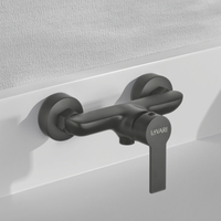 Robinet de douche thermostatique mural moderne en laiton cuivré noir, avec barre coulissante et jet de pluie doux, à poignée unique - Meilleures ventes