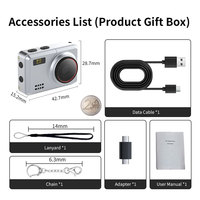 Mini caméra numérique DC23M 1080P en forme de bouton, 2MP CMOS, métal, 64 Go MicroSD, charge USB-C, lampe torche LED intégrée, grand angle 68°