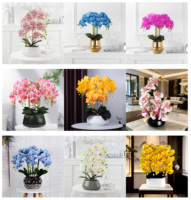 Phalaenopsis Kunstbloemen Kunstmatige vlinderorchidee Grote plantenpotten Keramische plantenpotten Bloempotten voor thuisdecoratie