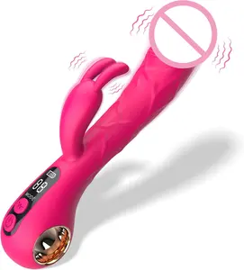Gelance Vibrateur écran LCD lapin pour femme Gode Sex Toys pour femme Jouets pour adulte Gode Vibrateur pour femme
