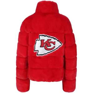 High Quality Red Puffer <b>Jacket</b> Stand Collar <b>Zipper</b> Closure Thick Winter Casual Short Unisex Coat - Product Image 5