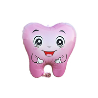Nouveau dessin animé rose bleu sourire dent forme feuille ballon pour le monde amour dents jour protéger dent thème fête décoration ballon