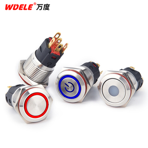 WD 19mm Acier Inoxydable Anti Front IP67 2NO 6v 12v 24v Anneau Bouton Poussoir avec Fil Câble <span class=keywords><strong>Télécommande</strong></span> - Product Image 4