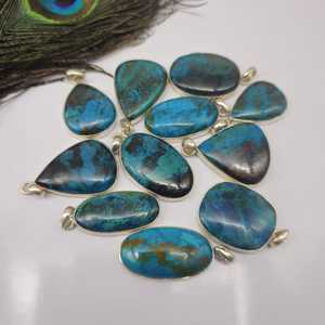 ธรรมชาติShattuckite Cabs Azurite Shattukiteจี้เงินShattukite AzuriteอัญมณีSmooth Polishสําหรับสร้อยคอเครื่องประดับทํา - Product Image 4