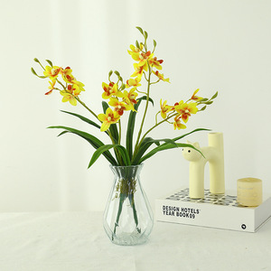 Orchidée Cymbidium Artificielle à Branche Unique en Polyester Souple, Haute Simulation, Décoration d'Intérieur - Product Image 2