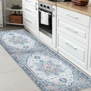 Karpet pelari dapur yang dapat dicuci gaya Moroko 2x6 untuk lorong dengan dukungan karet lempar anti-selip karpet ruang cucian Taupe