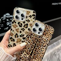 Nouvelle coque de luxe à paillettes, motif léopard, adaptée aux coques de téléphone iPhone 16 15 14, coque électro-plaquée, motif de coque, coque de protection