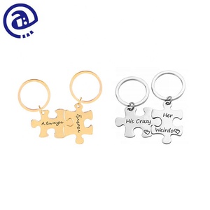 Offre Spéciale <span class=keywords><strong>porte</strong></span>-clés couple en métal avec logo <span class=keywords><strong>personnalisé</strong></span> <span class=keywords><strong>Puzzle</strong></span> créatif en forme de cadeau saint valentin <span class=keywords><strong>porte</strong></span>-clés et mousquetons promotionnels - Product Image 4