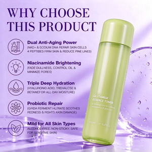 Tonique Visage Glutamilk : Essence Antioxydante Hydratante pour Peaux Sèches et Rugueuses, Apaisant pour Peaux Sensibles, Marque Privée - Product Image 4