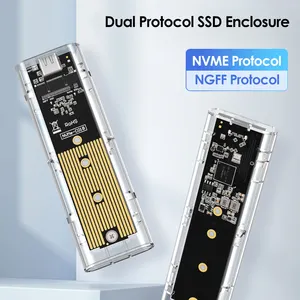 M.2 NVME SSDエンクロージャーアダプター、USB 3.1 Gen 2 (10 Gbps) からNVME PCI-ESSD外部エンクロージャーサポートNVMESSD用UASPトリム