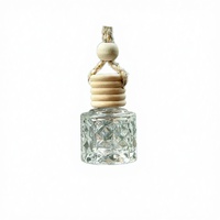 Flacon diffuseur de parfum en verre transparent de 8 ml, rond, personnalisé, imprimé à l'écran, pour voiture, avec bouchon à vis