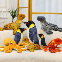 Peluche créative et mignonne de lion de mer, jouet réaliste en forme de pingouin, poupée animale marine en coton PP super doux, cadeau pour enfants