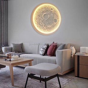 Lámpara de Pared de Yeso Empotrada Sin Marco Superficie Lunar Cráter Decoración de Pared de Fondo para Sala de Estar y Dormitorio - Product Image 1