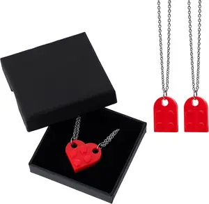 Модное ожерелье для пар, подвеска в форме сердца, комплект из 2 предметов, ювелирные изделия, подарки для него