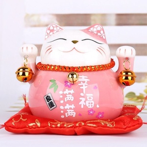 Figurine japonaise en <span class=keywords><strong>porcelaine</strong></span> en céramique, cadeau porte-bonheur, <span class=keywords><strong>Maneki</strong></span> <span class=keywords><strong>Neko</strong></span>, pour maison, hôtel, tirelire, décor de société, 4.5 pouces - Product Image 2
