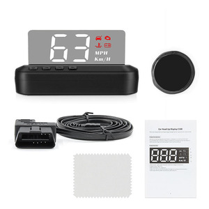 C100 จอแสดงผลบนกระจกหน้ารถ HUD ระบบเตือนความเร็วเกินกำหนด พร้อมมาตรวัดความเร็วอิเล็กทรอนิกส์อัตโนมัติ - Product Image 6