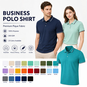 Custom Logo 100% Polyester Premium Pique Business Polo Shirt Unisex Tipping Collar Moisture Wicking Wholesale 23 Colors Avocado - Product Image 1