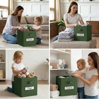 Paniers de rangement pliables en tissu OEM de grande taille avec poignées, paniers pliables de 11 pouces, organisateur pour placard, chambre, bureau, maison