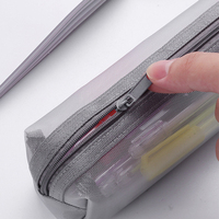 Étudiants transparents simples étuis à crayons pour filles enfants école papeterie organisateur sac