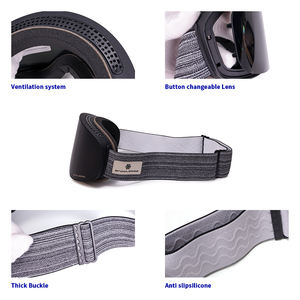 סקי משקפי מגן מסגרת שחורה עדשה צלולה סקי שלג משקפי מגן אנטי ערפל uv 400 הגנה על סנובורד סקי משקפי מגן - Product Image 5