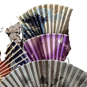 Portable Antique Folding Bamboo Silk <b>Hand</b> <b>Fan</b> for Ladies-21cm Handmade Custom Logo Promotional Gift for Photography Souvenirs - Product Image 1