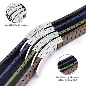 Correa de reloj deportivo de TPU resistente al agua para relojes <span class=keywords><strong>Longines</strong></span>, cinturones de goma de lujo para <span class=keywords><strong>hombre</strong></span>, correas de reloj de buceo ajustables de 21mm con extremo Curvo - Product Image 2