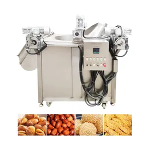 Global Auto-stirring Chips Fryer Gas Cooking Continous Falafel Fryer Fried Fish Ball Namkeen Gas Fryer fried chicken machine