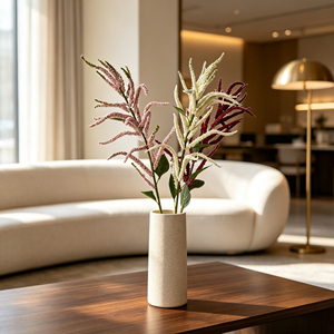 Rama de Flores Artificiales de <span class=keywords><strong>Celosia</strong></span> de 110 cm, Flor de Cockscomb Artificial de Tallo Único para Decoración de Interiores, Relleno de Jarrones, para Hogar, Oficina, Boda - Product Image 3